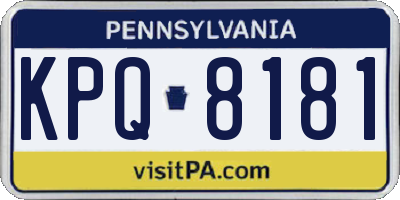 PA license plate KPQ8181