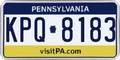 PA license plate KPQ8183
