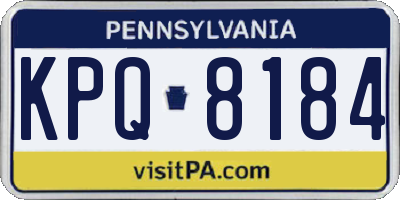PA license plate KPQ8184