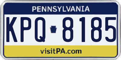 PA license plate KPQ8185