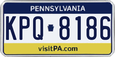PA license plate KPQ8186