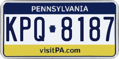 PA license plate KPQ8187