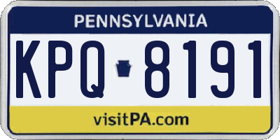 PA license plate KPQ8191