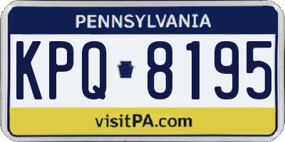 PA license plate KPQ8195