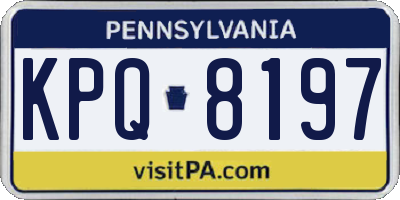 PA license plate KPQ8197