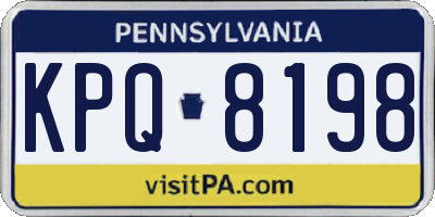 PA license plate KPQ8198