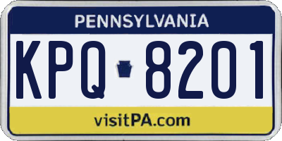 PA license plate KPQ8201