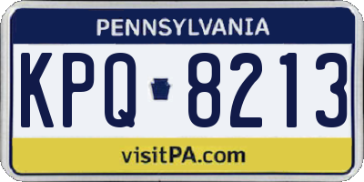 PA license plate KPQ8213