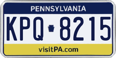 PA license plate KPQ8215