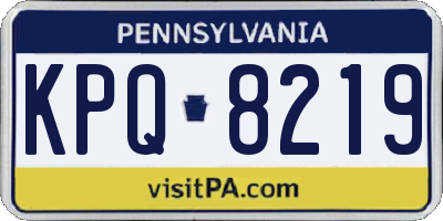 PA license plate KPQ8219