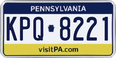 PA license plate KPQ8221