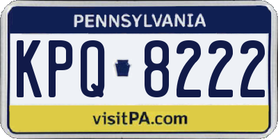 PA license plate KPQ8222
