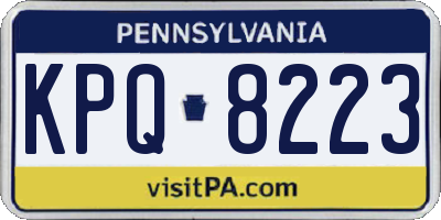 PA license plate KPQ8223