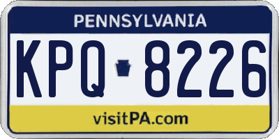 PA license plate KPQ8226