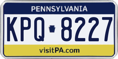 PA license plate KPQ8227
