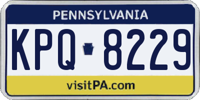 PA license plate KPQ8229