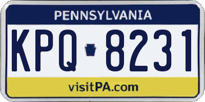 PA license plate KPQ8231