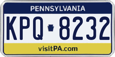 PA license plate KPQ8232