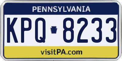 PA license plate KPQ8233