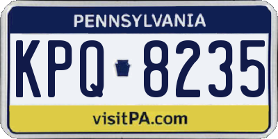 PA license plate KPQ8235