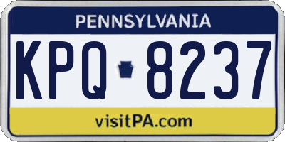 PA license plate KPQ8237