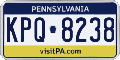 PA license plate KPQ8238