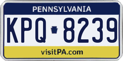PA license plate KPQ8239