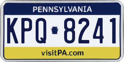 PA license plate KPQ8241