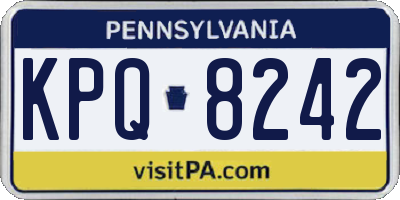 PA license plate KPQ8242
