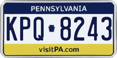 PA license plate KPQ8243