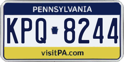 PA license plate KPQ8244