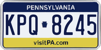 PA license plate KPQ8245