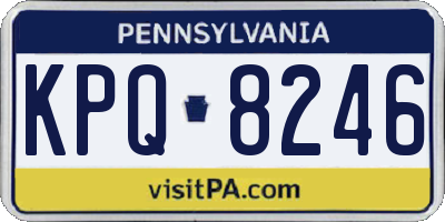 PA license plate KPQ8246