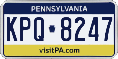 PA license plate KPQ8247