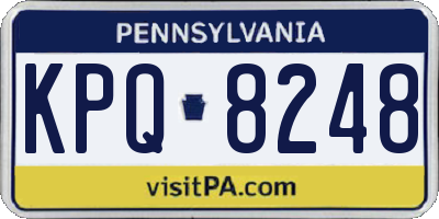 PA license plate KPQ8248
