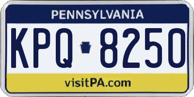 PA license plate KPQ8250