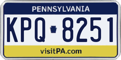 PA license plate KPQ8251
