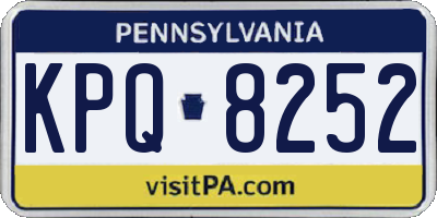 PA license plate KPQ8252