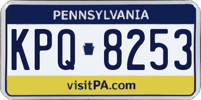 PA license plate KPQ8253
