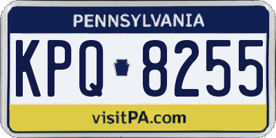 PA license plate KPQ8255
