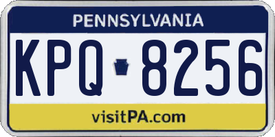 PA license plate KPQ8256