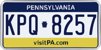 PA license plate KPQ8257