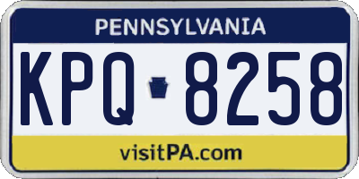 PA license plate KPQ8258
