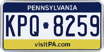 PA license plate KPQ8259