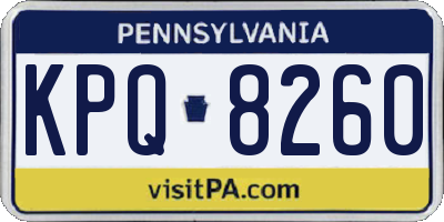 PA license plate KPQ8260