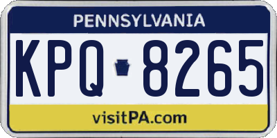 PA license plate KPQ8265