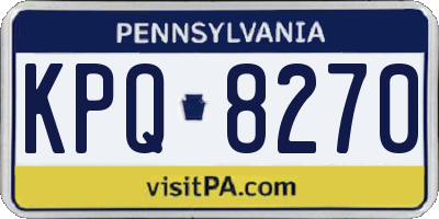 PA license plate KPQ8270