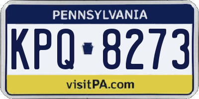 PA license plate KPQ8273