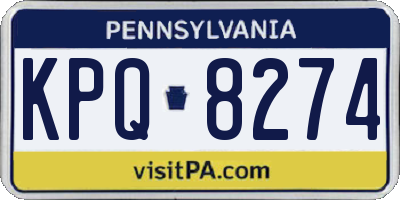 PA license plate KPQ8274