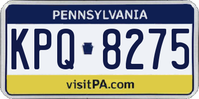 PA license plate KPQ8275
